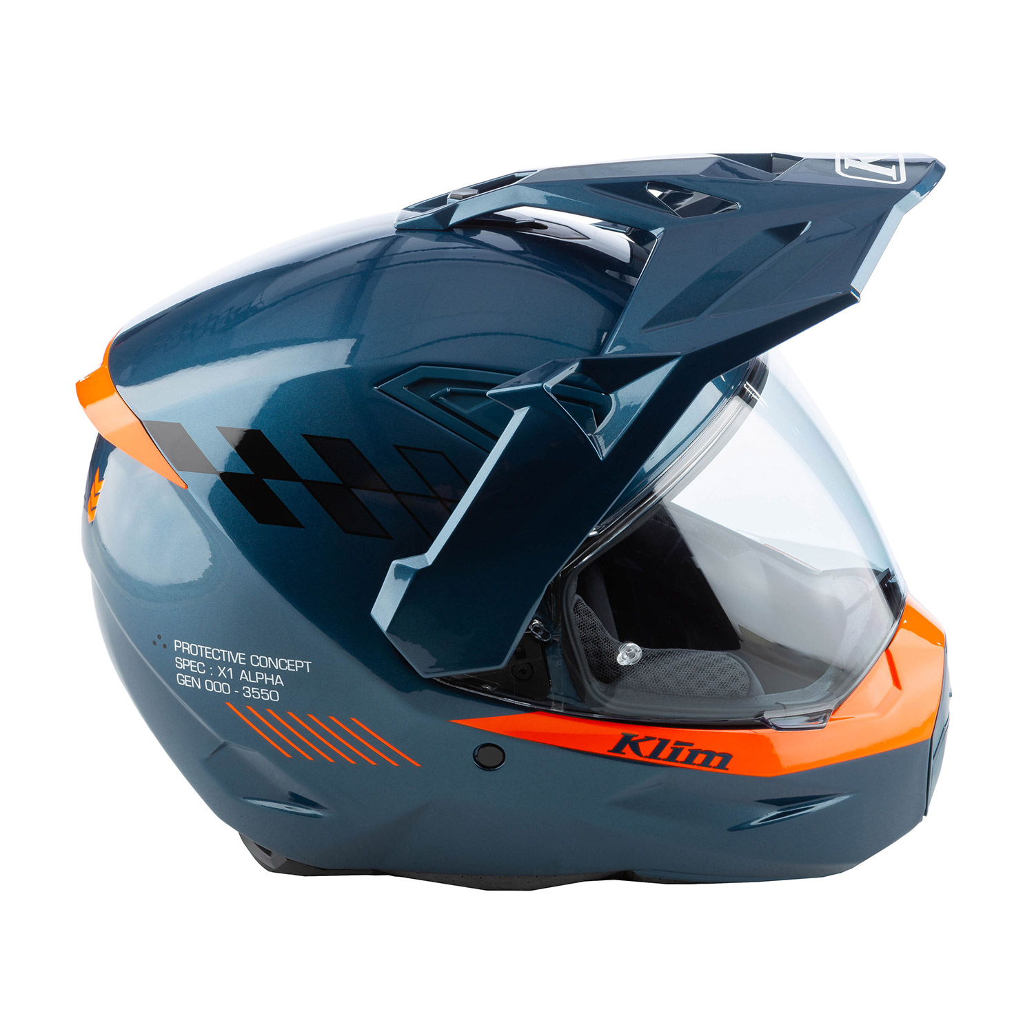 Casque X1 Alpha Helmet ECE/DOT - 3550-000_Gloss-Concept-Petrol-Strike-Orange_04