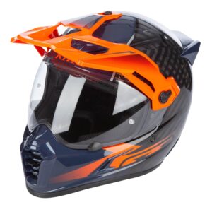 Casque Krios Pro ECE/DOT Echo-Gloss-Black-Striking-Orange-Petrol - Klim - Nomade Racing
